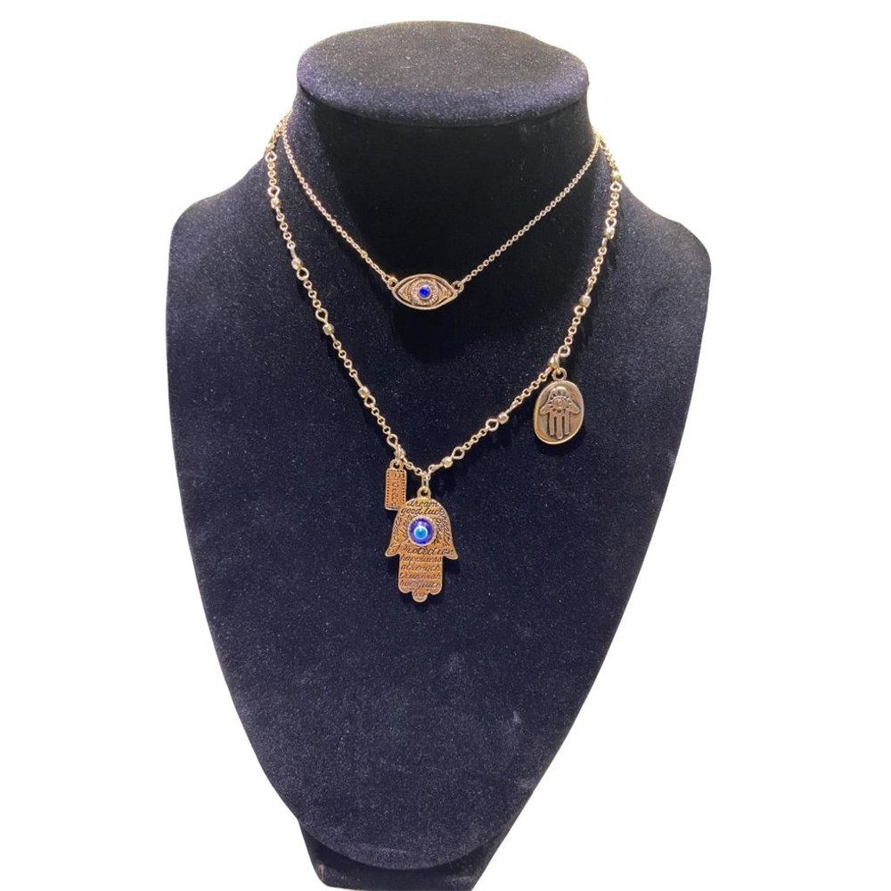 Evil Eye  Double Necklace